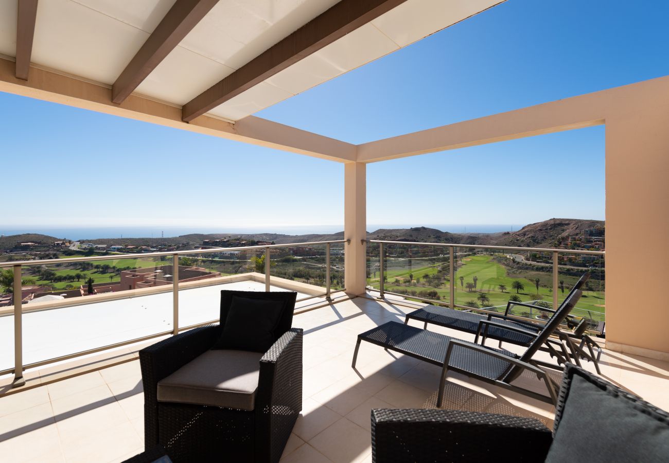 Villa en San Bartolomé de Tirajana - Espectacular villa con piscina privada, vistas al mar, barbacoa y entorno de relax
