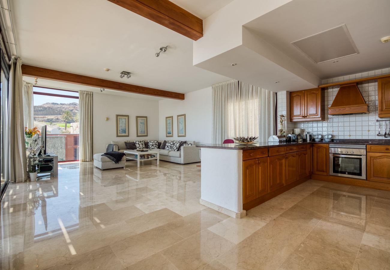 Chalet in Mogán - Private heated pool in quiet surroundings and sea views at the golf course